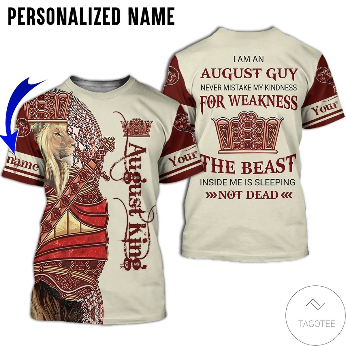 Personalized Name Lion August King Never Mistake My Kindness For Weakness All Over Print Hoodie Personalized Name Lion August King Never Mistake My Kindness For Weakness All Over Print Hoodie