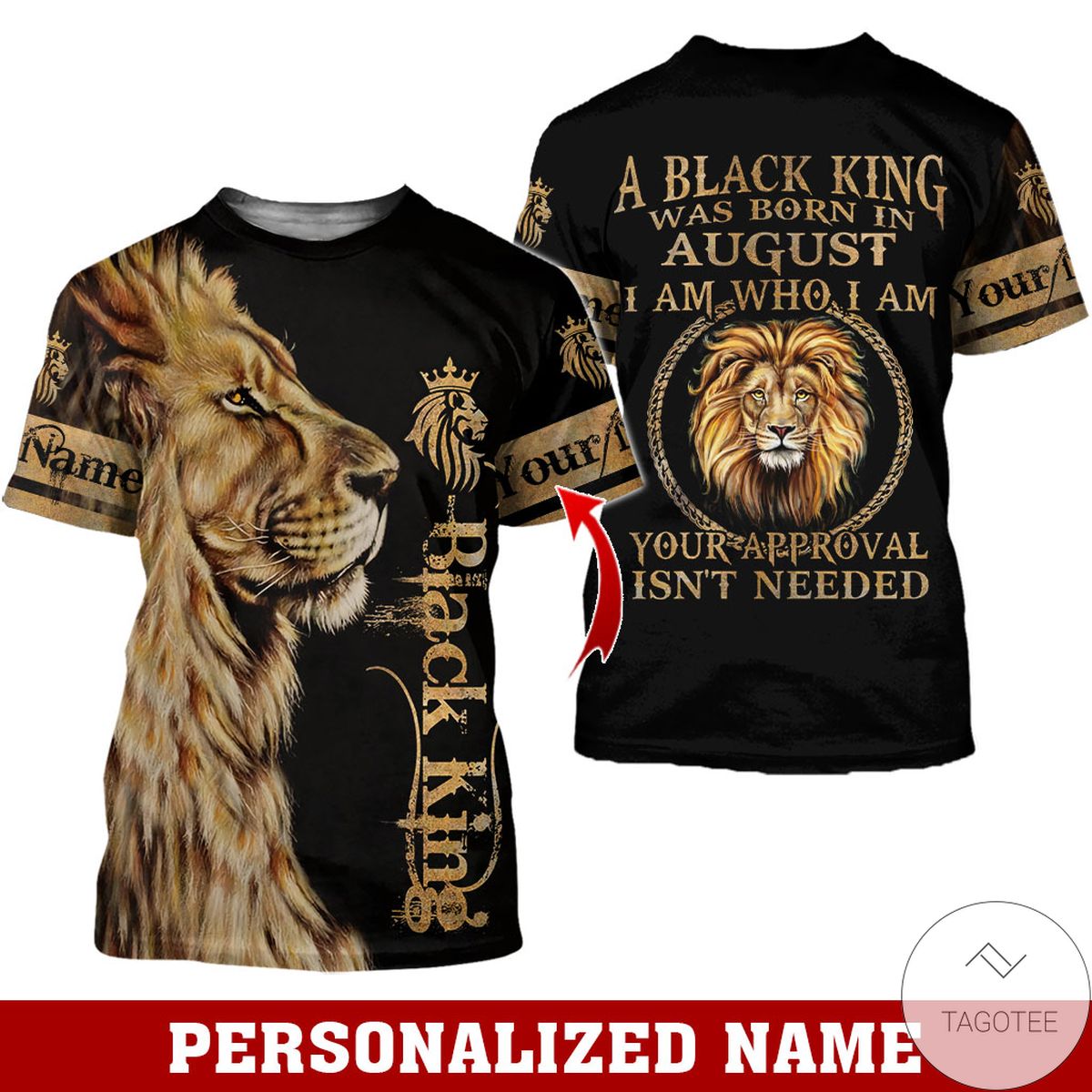 Personalized Name Lion Black King Was Born In August All Over Print Hoodie Personalized Name Lion Black King Was Born In August All Over Print Hoodie