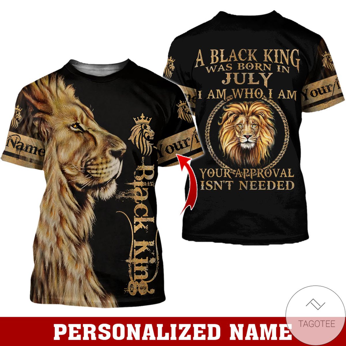 Personalized Name Lion Black King Was Born In July All Over Print Hoodie Personalized Name Lion Black King Was Born In July All Over Print Hoodie