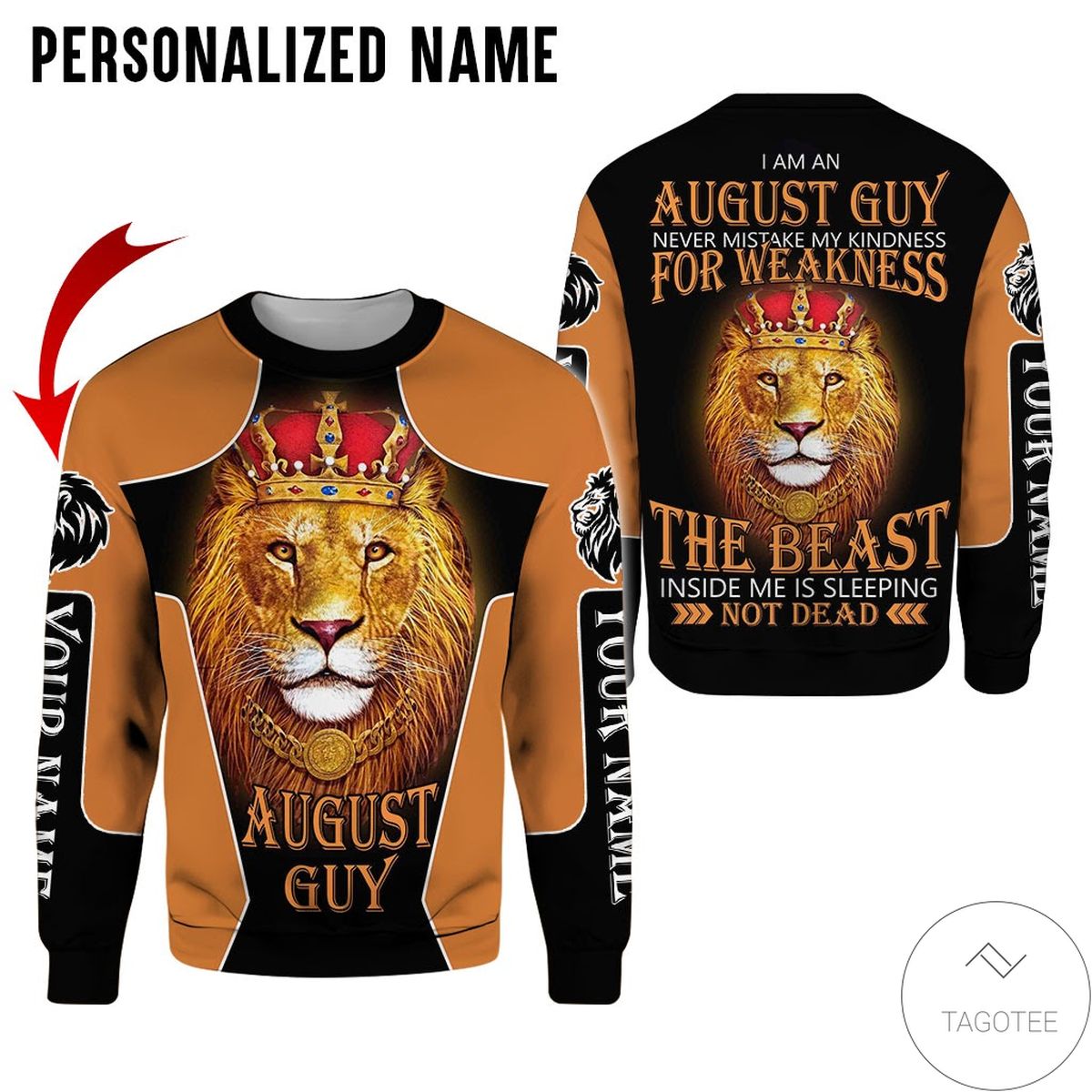 Personalized Name Lion King August Guy Never Mistake All Over Print Hoodie Personalized Name Lion King August Guy Never Mistake All Over Print Hoodie