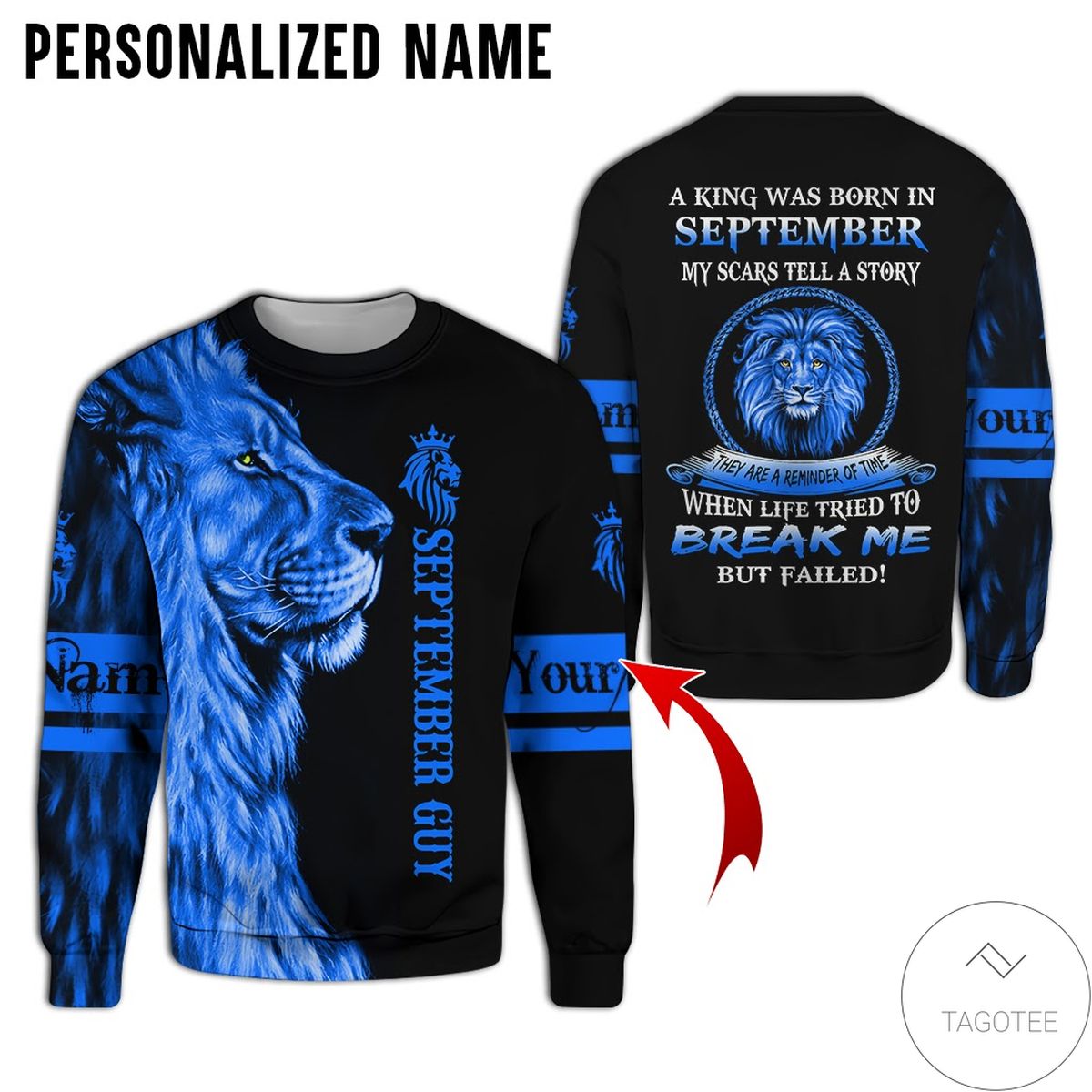 Personalized Name Lion September Guy A King Was Born All Over Print Hoodie Personalized Name Lion September Guy A King Was Born All Over Print Hoodie