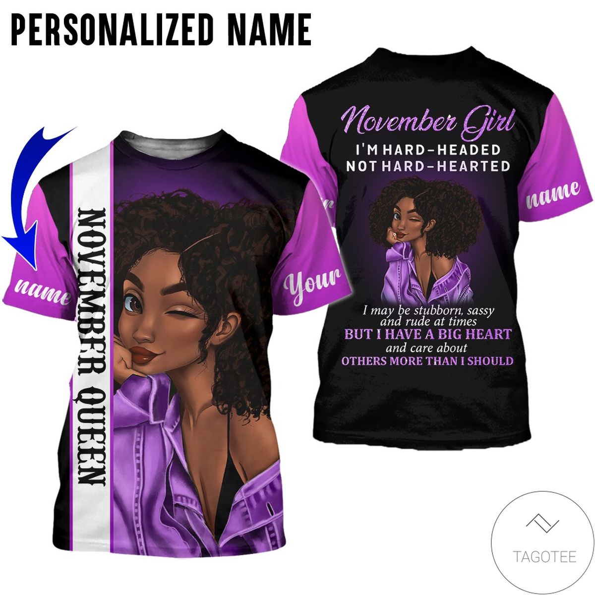 Personalized Name November Girl Hard Headed Not Hard Hearted All Over Print Hoodie Personalized Name November Girl Hard Headed Not Hard Hearted All Over Print Hoodie