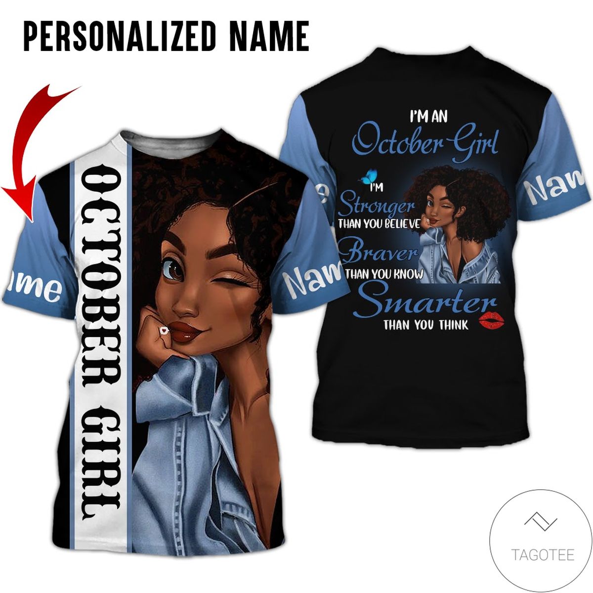 Personalized Name October Girl I’M Stronger Than You Believe All Over Print Hoodie Personalized Name October Girl I’M Stronger Than You Believe All Over Print Hoodie