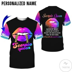 Personalized Name Scorpio Queen Colorful Lip All Over Print Hoodie
