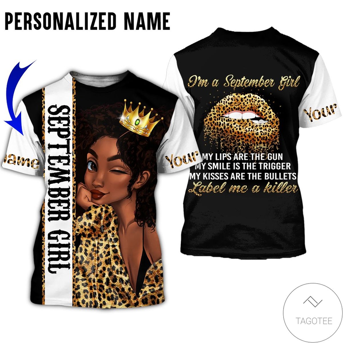 Personalized Name September Girl My Lips Are Gun All Over Print Hoodie Personalized Name September Girl My Lips Are Gun All Over Print Hoodie