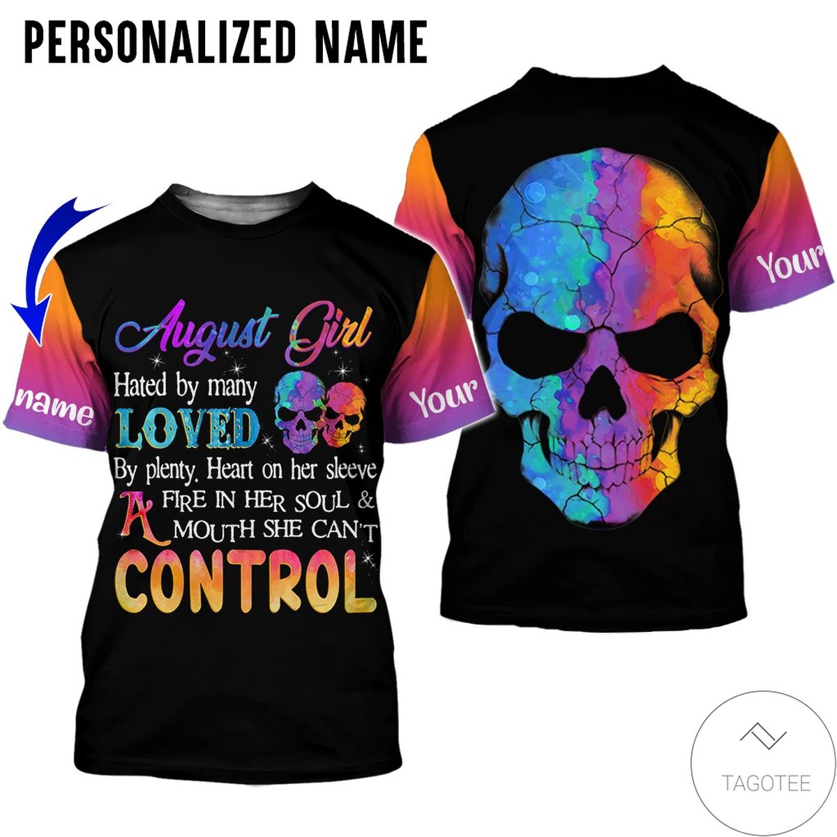Personalized Name Skull August Girl Hated By Many Loved All Over Print Hoodie Personalized Name Skull August Girl Hated By Many Loved All Over Print Hoodie