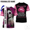 Personalized Name Skull Tattooist January Girl All Over Print Hoodie