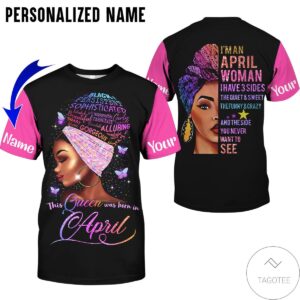 Personalized Name This Queen Was Born In April All Over Print Hoodie