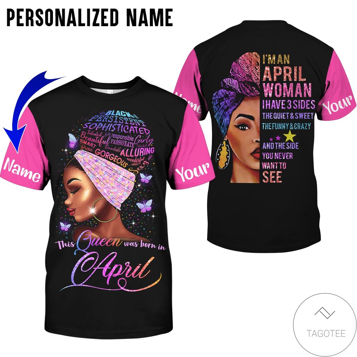 Personalized Name This Queen Was Born In April All Over Print Hoodie Personalized Name This Queen Was Born In April All Over Print Hoodie