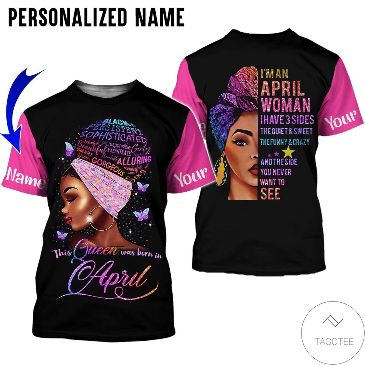 Personalized Name This Queen Was Born In April All Over Print Hoodie Personalized Name This Queen Was Born In April All Over Print Hoodie