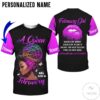 Personalized Name This Queen Was Born In February Purple All Over Print Hoodie
