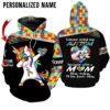 Personalized Name Unicorn Never Mind My Autism 3D Hoodie And Shirts