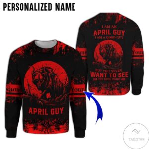 Personalized Name Wolf April Guy You Never Want To See The Devil Inside All Over Print Hoodie