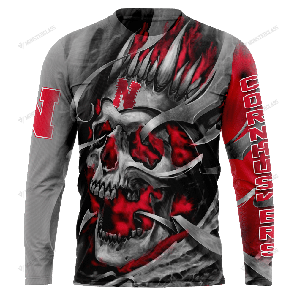 Personalized Nebraska Cornhuskers Skull Custom 3D Shirt Personalized Nebraska Cornhuskers Skull Custom 3D Shirt