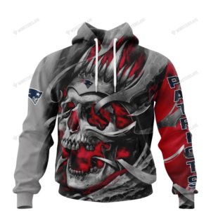 Personalized New England Patriots Custom Skull Jersey Hoodie