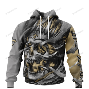 Personalized New Orleans Saints Custom Skull Jersey Hoodie