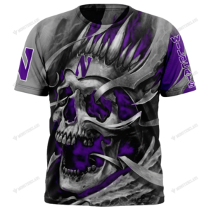Personalized Northwestern Wildcats Skull Custom 3D Shirt