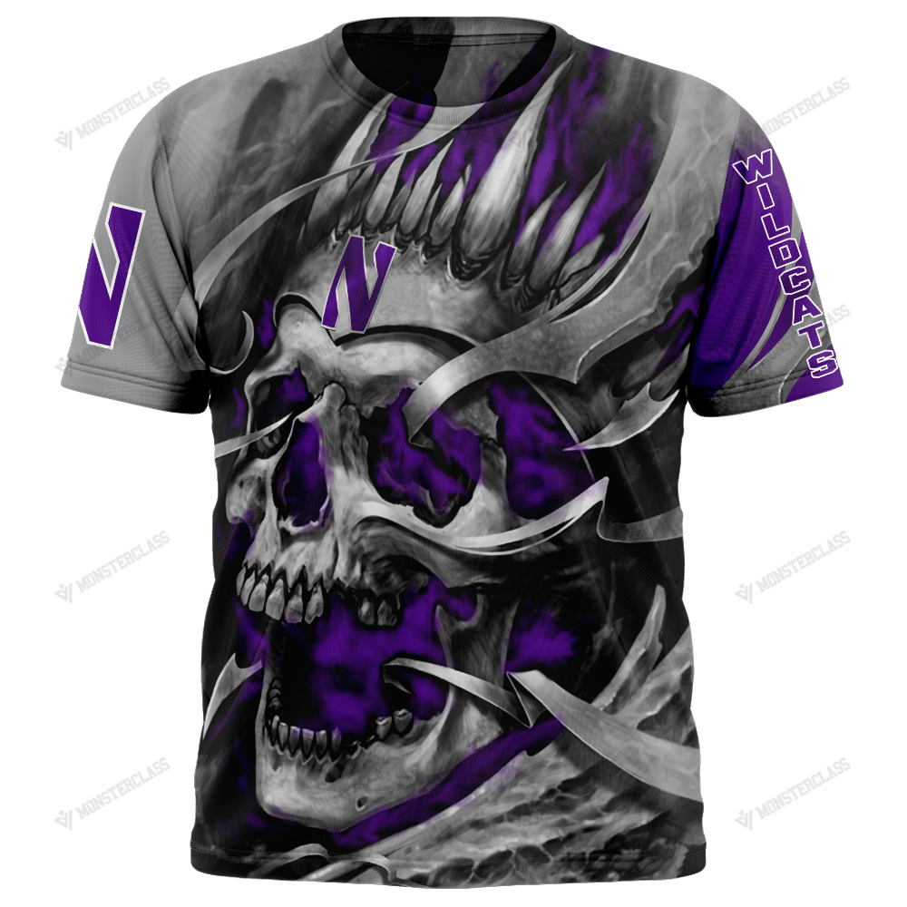 Personalized Northwestern Wildcats Skull Custom 3D Shirt Personalized Northwestern Wildcats Skull Custom 3D Shirt