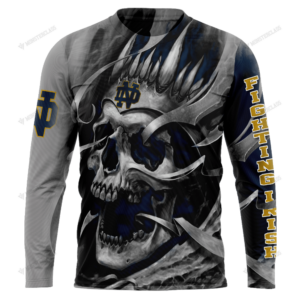 Personalized Notre Dame Fighting Irish Skull Custom 3D Shirt