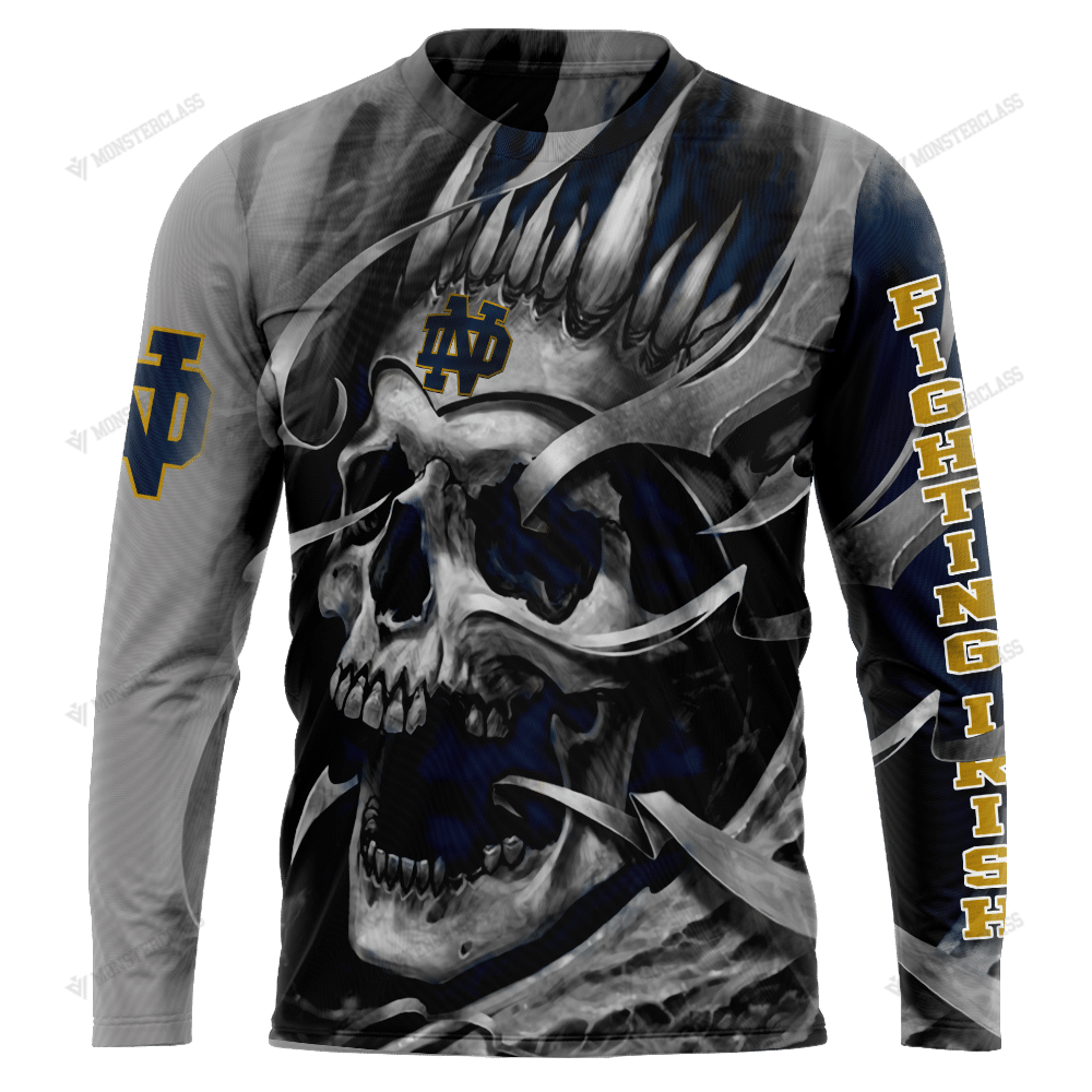 Personalized Notre Dame Fighting Irish Skull Custom 3D Shirt Personalized Notre Dame Fighting Irish Skull Custom 3D Shirt