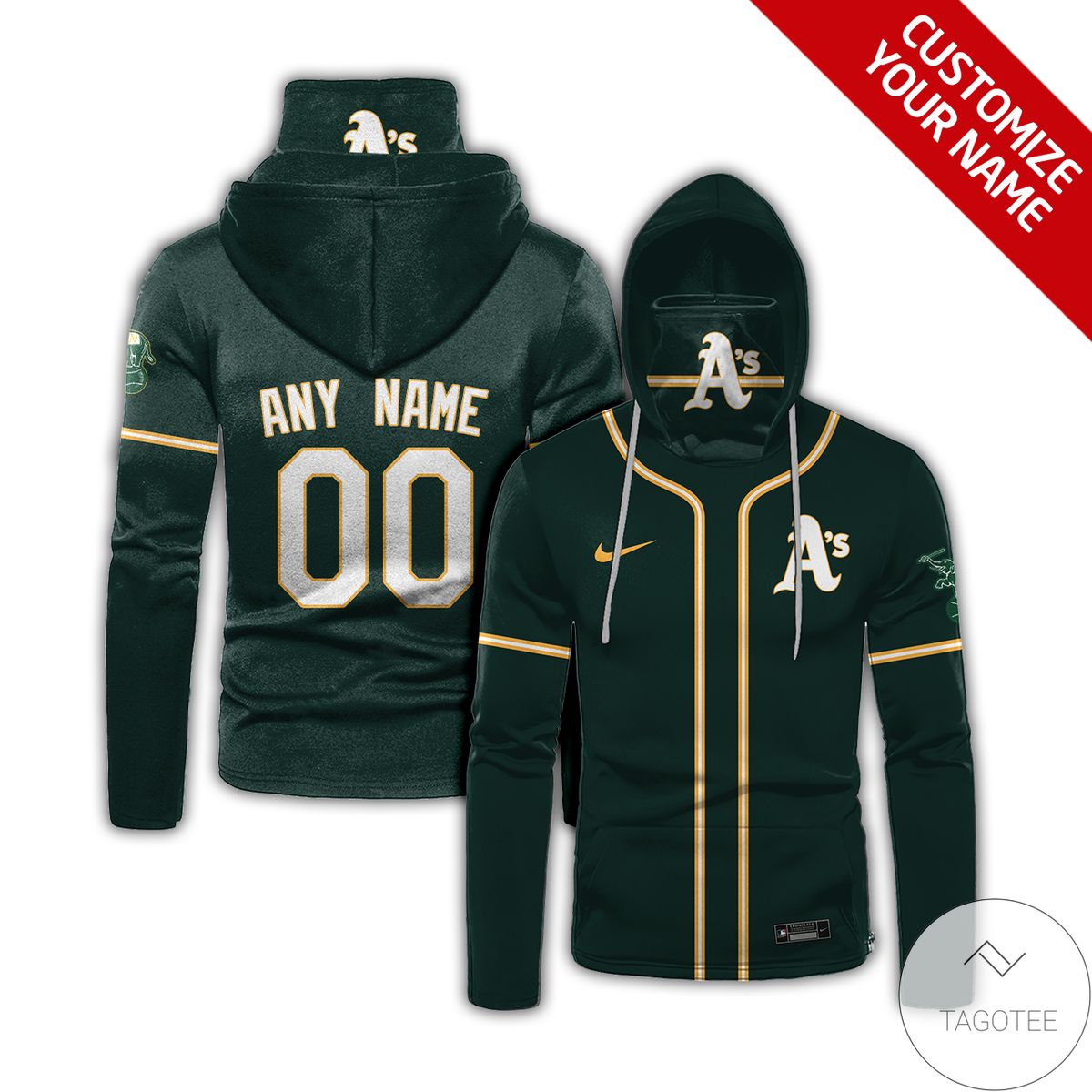 Personalized Oakland Athletics Gaiter Mask Hoodie Personalized Oakland Athletics Gaiter Mask Hoodie