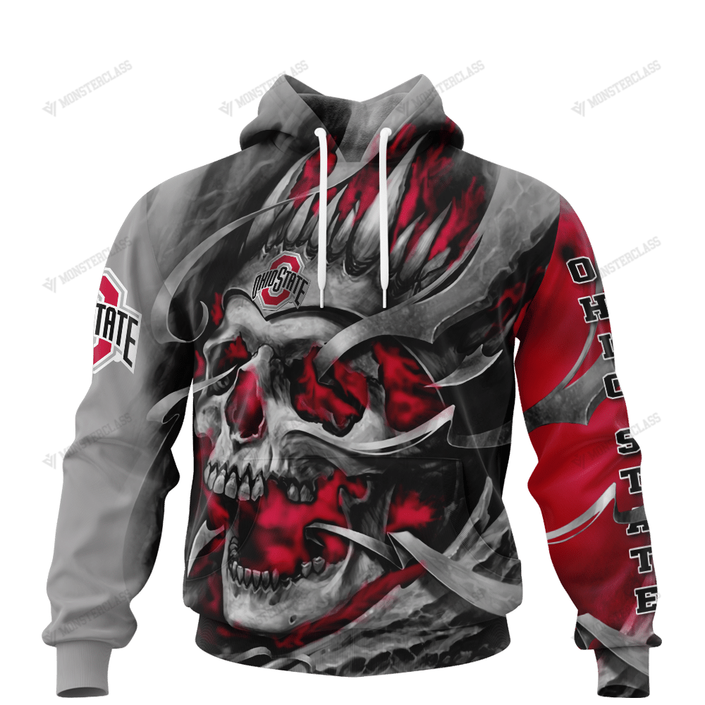 Personalized Ohio State Buckeyes Skull Custom 3D Shirt Personalized Ohio State Buckeyes Skull Custom 3D Shirt