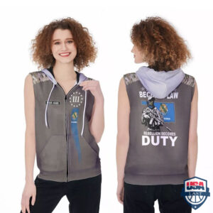 Personalized Oklahoma Soldier When Tyranny Becomes Law Rebellion Becomes Duty Sleeveless Zip Hoodie