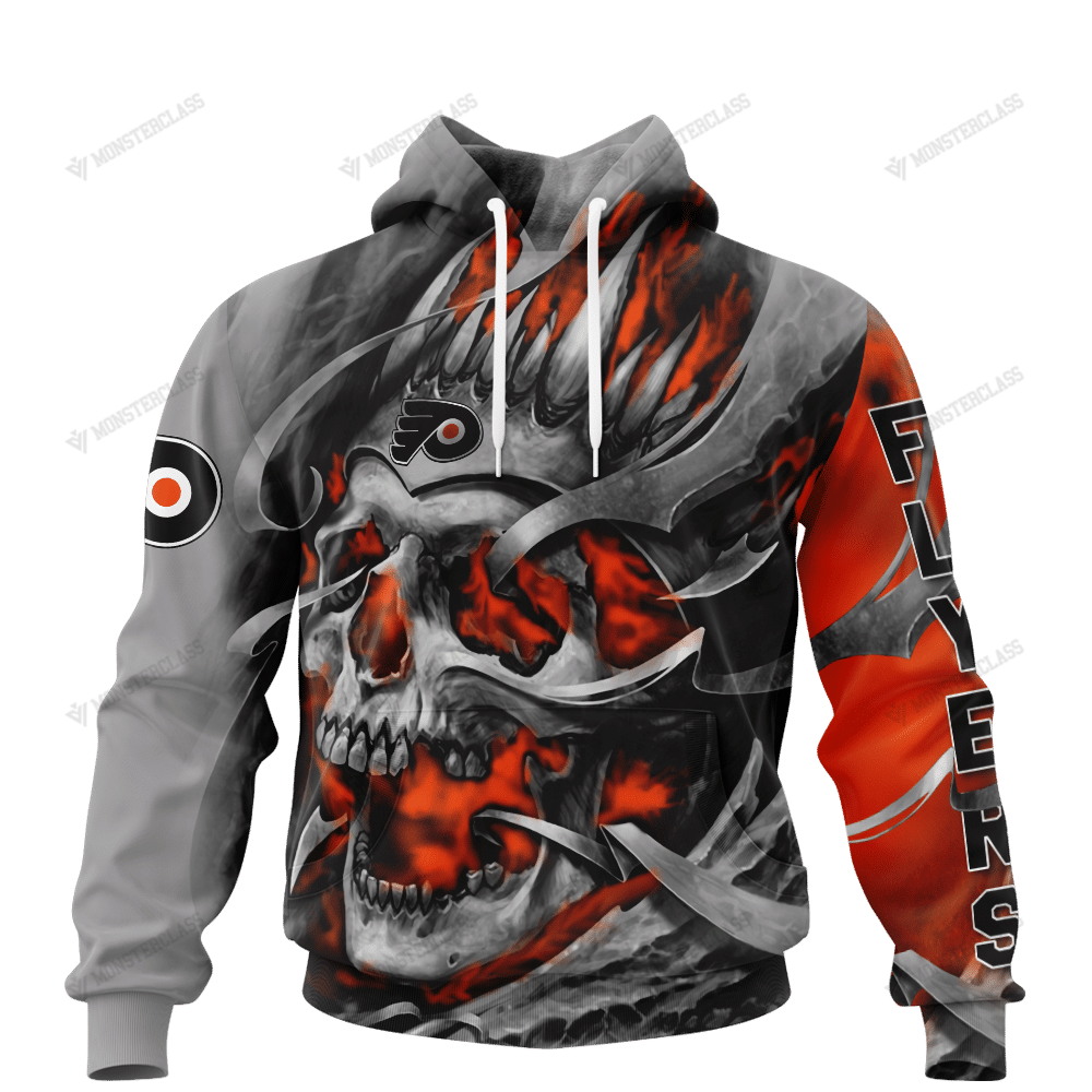 Personalized Philadelphia Flyers Custom Skull Jersey Hoodie Personalized Philadelphia Flyers Custom Skull Jersey Hoodie