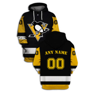Personalized Pittsburgh Penguins Nhl Custom Name And Number 3D Full Printing Hoodie