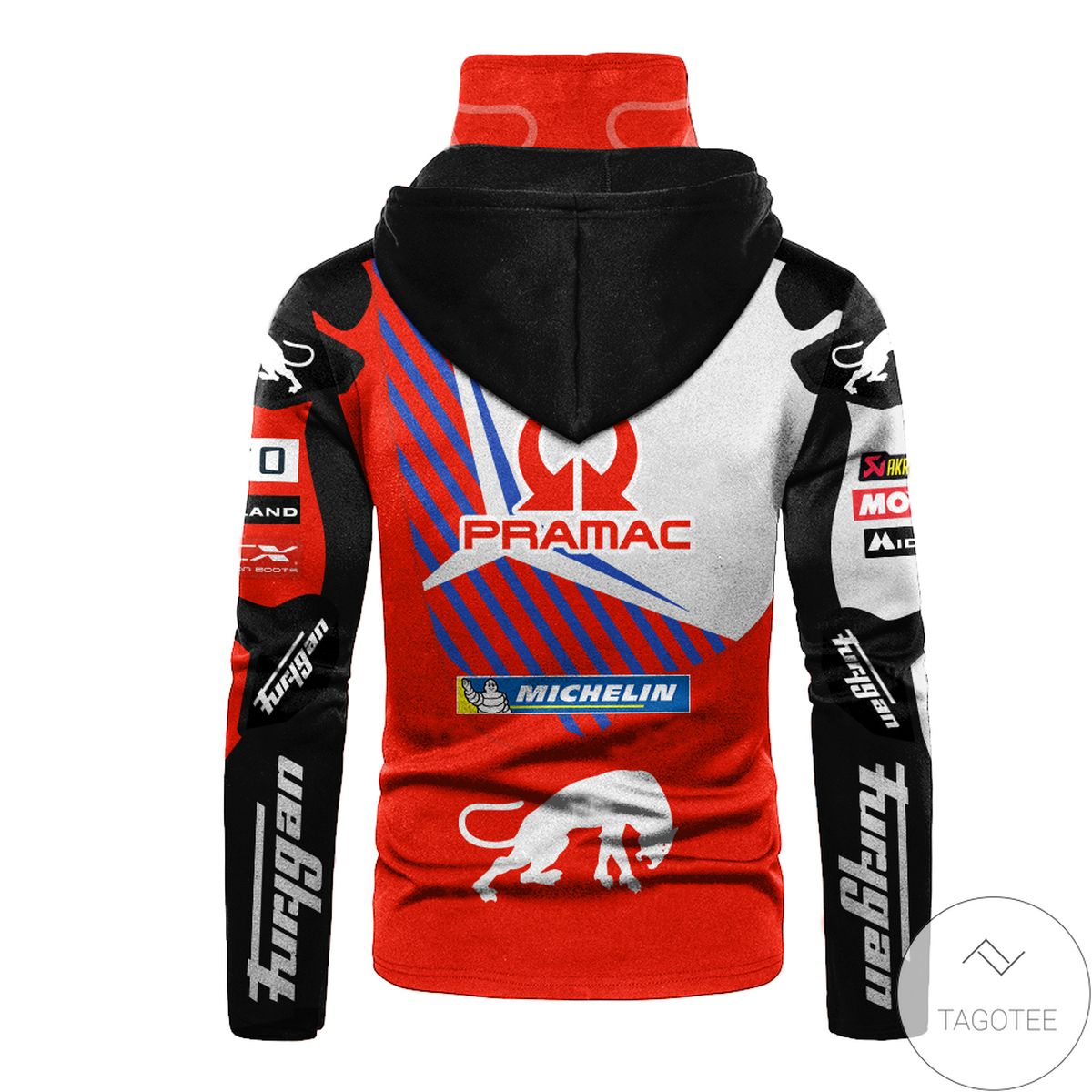 Personalized Pramac Ducati Branded Mask Hoodie Personalized Pramac Ducati Branded Mask Hoodie