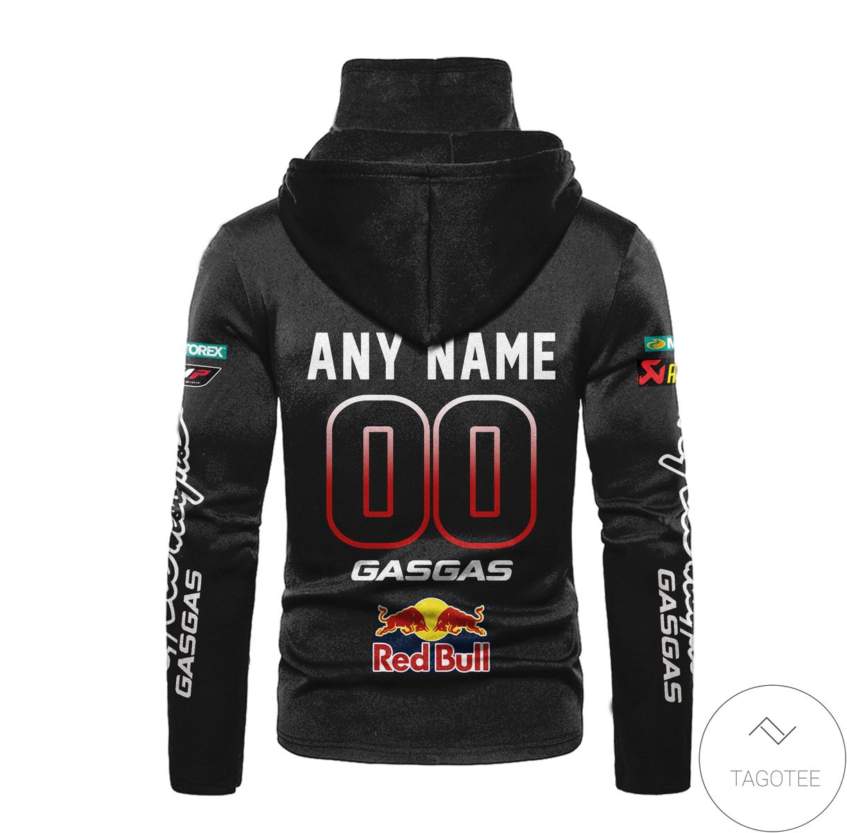 Personalized Red Bull Gasgas Branded Full Black Mask Hoodie Personalized Red Bull Gasgas Branded Full Black Mask Hoodie