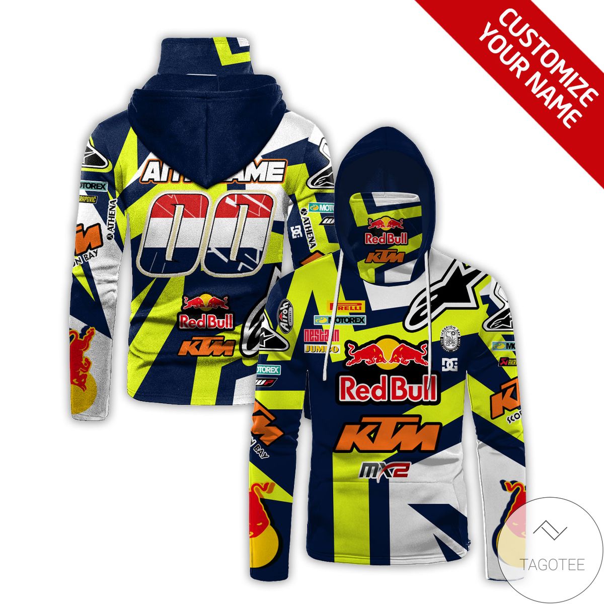 Personalized Red Bull Ktm Branded Green Mask Hoodie Personalized Red Bull Ktm Branded Green Mask Hoodie