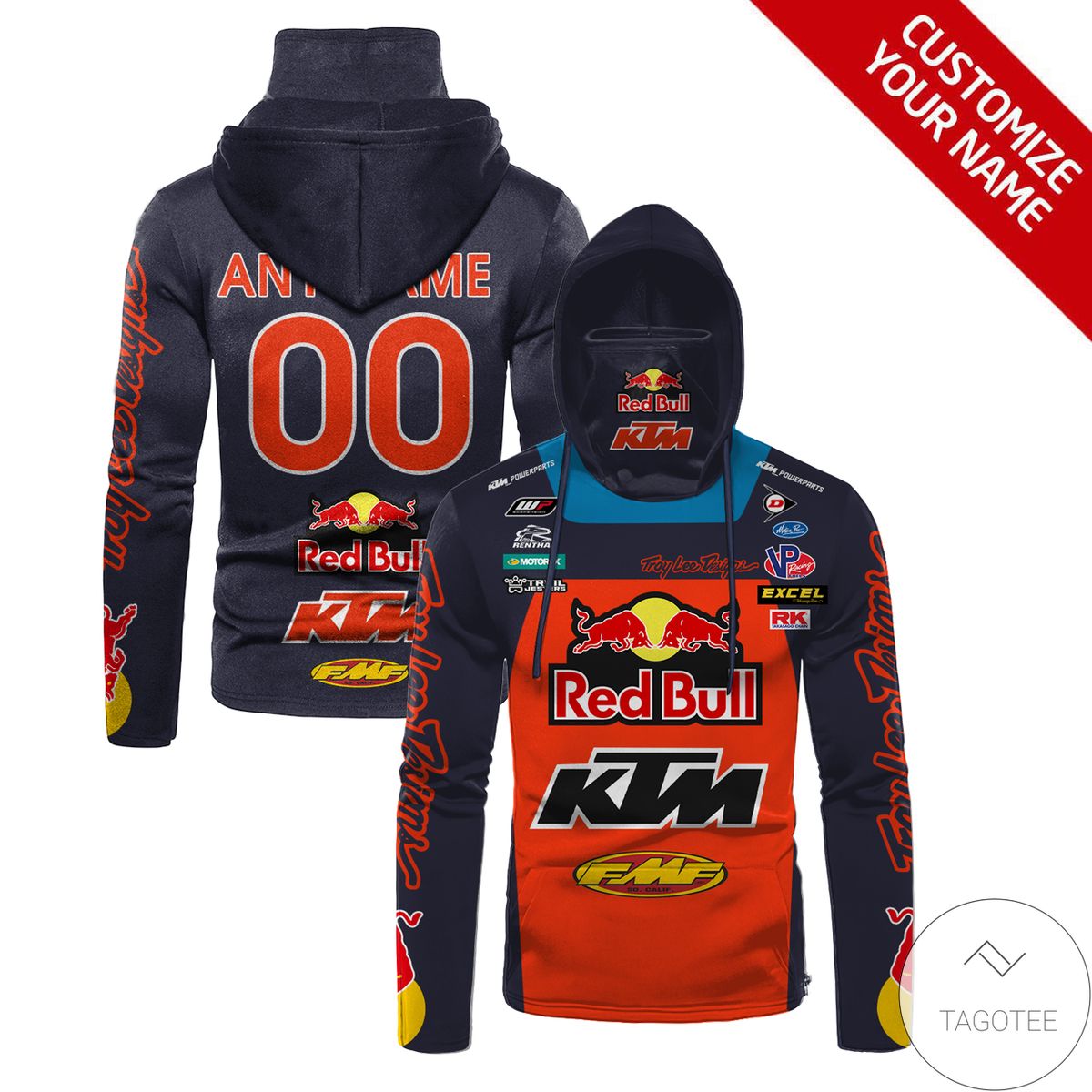 Personalized Red Bull Ktm Gaiter Mask Hoodie Personalized Red Bull Ktm Gaiter Mask Hoodie
