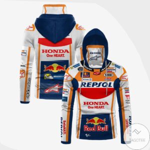 Personalized Repsol Honda One Heart Kawasaki Gaiter Mask Hoodie- Tagotee