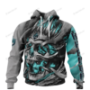 Personalized Seattle Kraken Custom Skull Jersey Hoodie