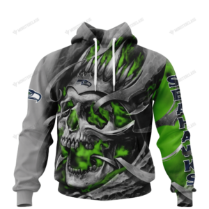 Personalized Seattle Seahawks Custom Skull Jersey Hoodie