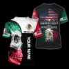 Personalized Skull Coat Of Arms Mexico American Grown With Mexican Roots Custom 3D Shirt