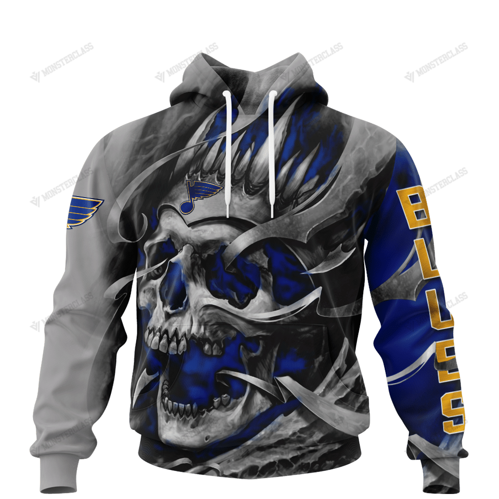 Personalized St. Louis Blues Custom Skull Jersey Hoodie Personalized St. Louis Blues Custom Skull Jersey Hoodie
