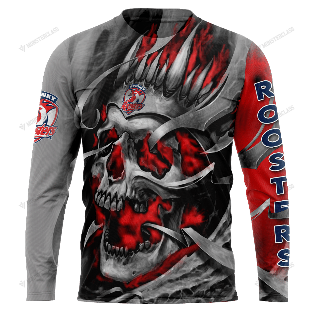 Personalized Sydney Roosters Custom Skull Jersey Hoodie Personalized Sydney Roosters Custom Skull Jersey Hoodie