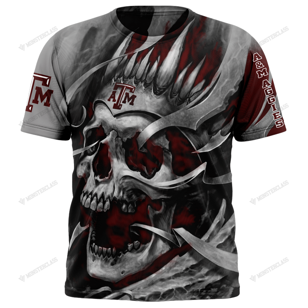 Personalized Texas A&M Aggies Skull Custom 3D Shirt Personalized Texas A&M Aggies Skull Custom 3D Shirt