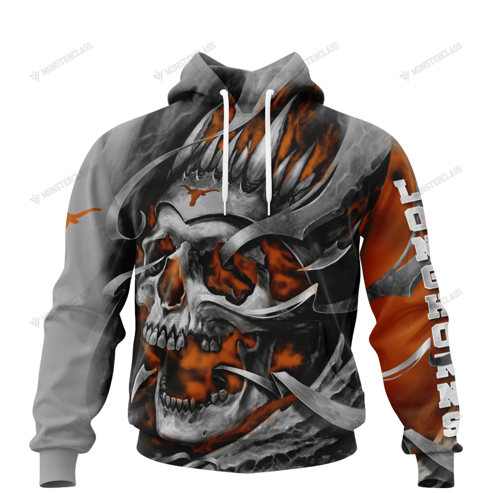 Personalized Texas Longhorns Custom Skull Jersey Hoodie Personalized Texas Longhorns Custom Skull Jersey Hoodie