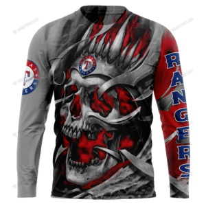 Personalized Texas Rangers Custom Skull Jersey Hoodie