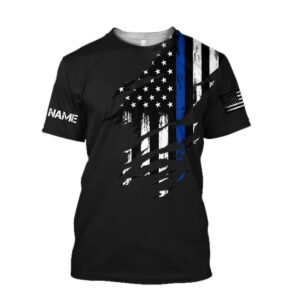 Personalized Thin Blue Line Apparel Us Law Enforcement 3D All Over Print Hoodie