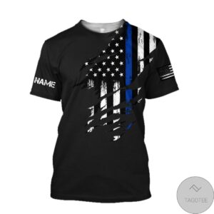 Personalized Thin Blue Line Apparel Us Law Enforcement 3D All Over Print Hoodie