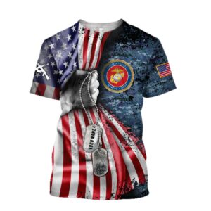 Personalized Us Marine Corps Tag 3D All Over Print Hoodie