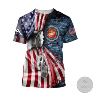 Personalized Us Marine Corps Tag 3D All Over Print Hoodie