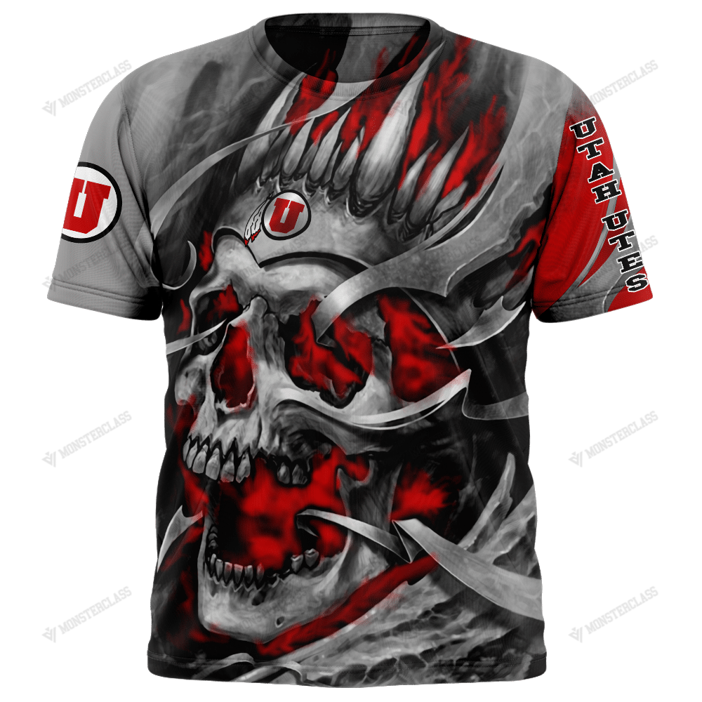 Personalized Utah Utes Skull Custom 3D Shirt Personalized Utah Utes Skull Custom 3D Shirt
