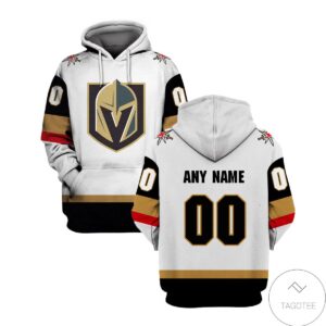 Personalized Vegas Golden Knights Branded Team White 3D Hoodie