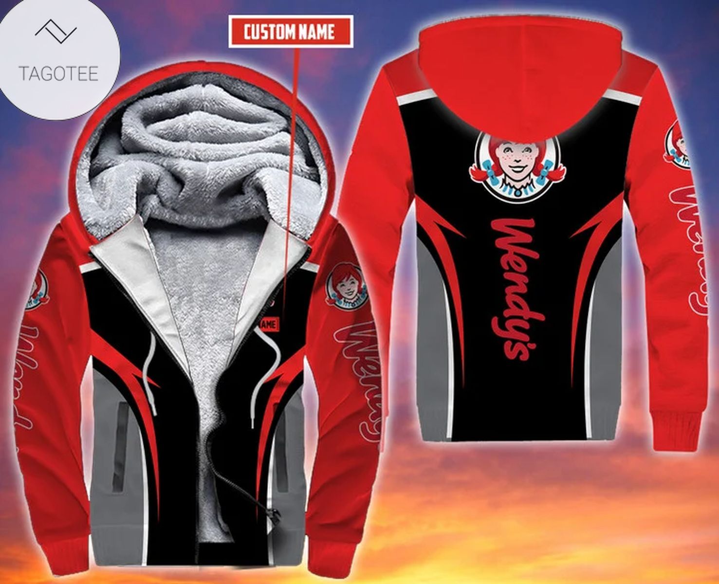 Personalized Wendy’S Brand Fleece Hoodie- Tagotee Personalized Wendy’S Brand Fleece Hoodie- Tagotee