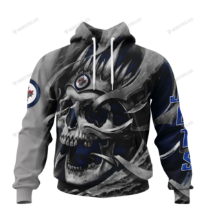 Personalized Winnipeg Jets Custom Skull Jersey Hoodie